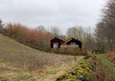 Timber and stone dwelling set in Cumbrian countryside